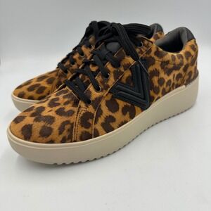 Vionic Kearny Lace II Sneakers Sz 9 Leopard Calf Excellent Platform Sneakers